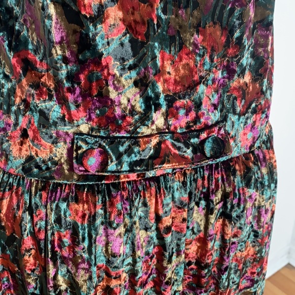 Grunge 90s velvet vintage retro floral fall boho - Picture 8 of 9
